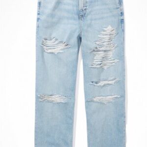 AE Highest Waist Ripped Baggy Straight Jean